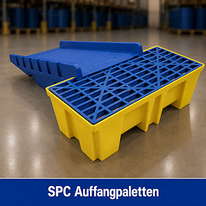 Auffangpalette mit Auffahrrampe