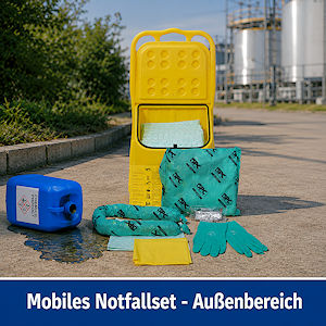 Fahrbares Notfallset mit Sorptionsmitteln
