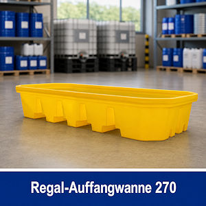 Auffangwanne unter Regalsystemen