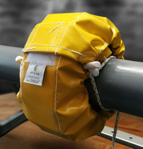 Gelbe SAFECAP Flanschabdeckung aus PVC