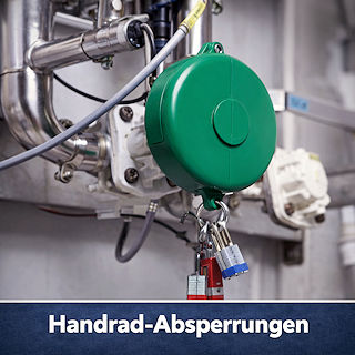 Gr&uuml;ne Handrad-Absperrung