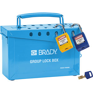 Blauer Gruppenverschlusskasten
