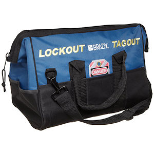 Blaue Lockout Umh&auml;ngetasche mit Innentaschen
