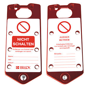 Blockierb&uuml;gel mit Text NICHT SCHALTEN