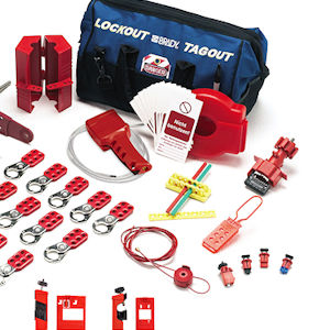 Lockout-Set mit Ventilverriegelungen Sicherheitsschl&ouml;ssern und Tasche