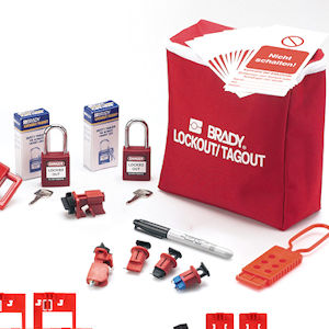 Elektrisches Lockout-Set mit Tasche und Warnanh&auml;ngern