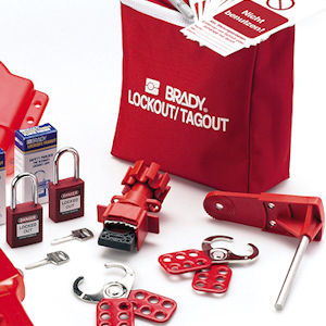 Kleines Ventil-Lockout Set mit Tasche