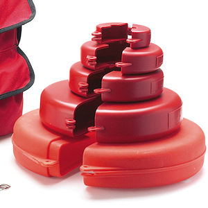 Lockout-Set mit Ventilverriegelungen und Umh&auml;ngetasche