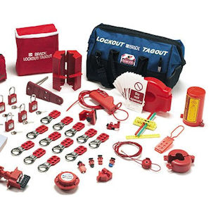 Gro&szlig;es Lockout-Set mit Schl&ouml;ssern Verriegelungen und Taschen