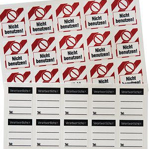 Warnsticker f&uuml;r Sicherheitsschl&ouml;sser