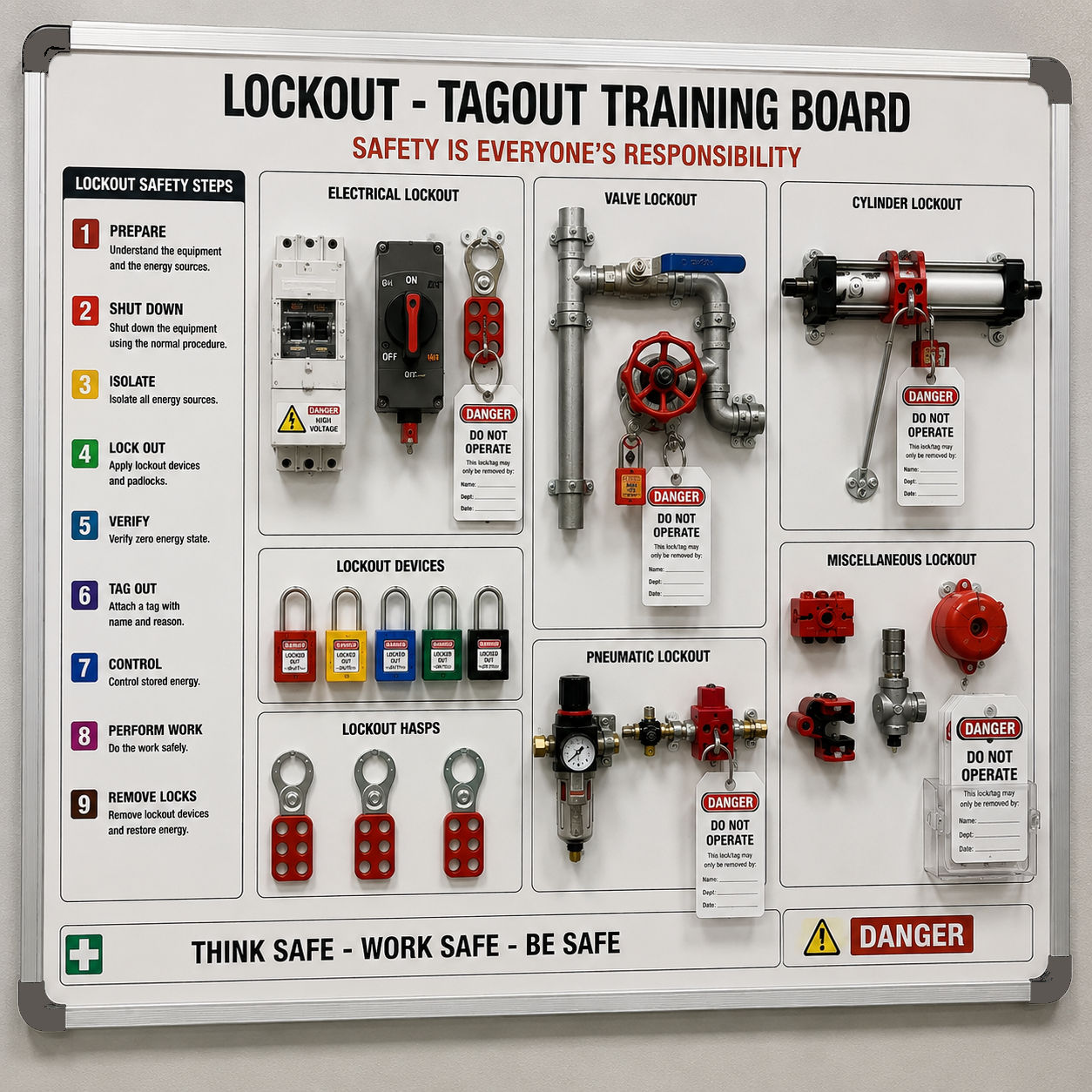 Individuelles Lockout-Tagout Trainingsboard